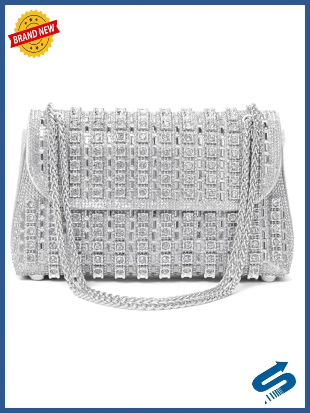 Sparkling Rhinestone Evening Clutch Handbag Purse Ladies Crossbody Shoulder Bag